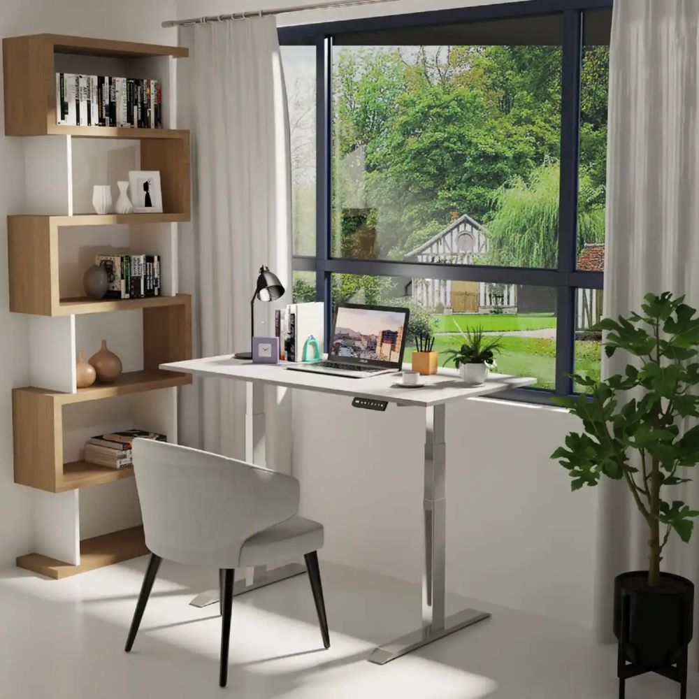 Produktbild Elektrisch höhenverstellbarer Schreibtisch, 600-1250 x 1600 x 800 mm, lichtgrau bild 6