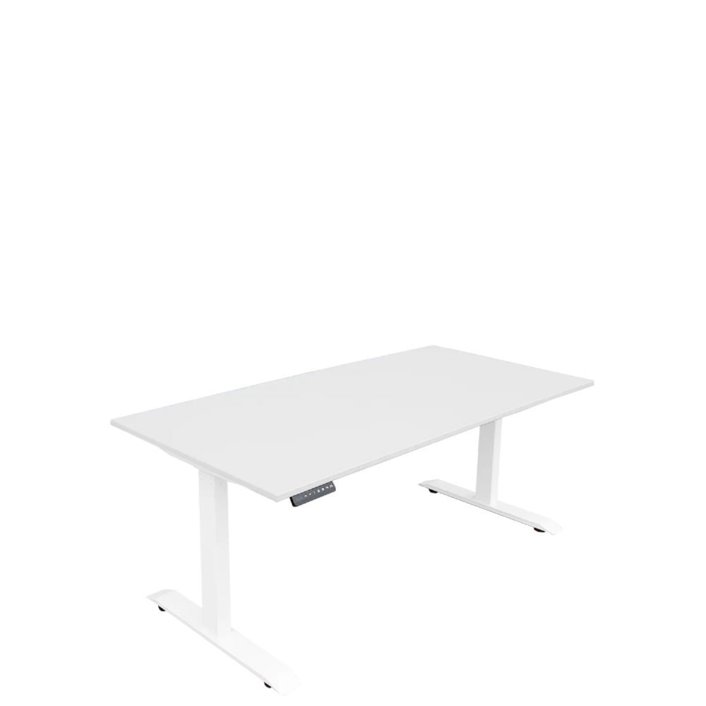 Produktbild Lüllmann Elektrisch höhenverstellbarer Schreibtisch 600-1250 x 1800 x 800 mm signalweiß