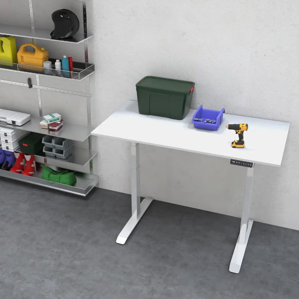 Produktbild Elektrisch höhenverstellbarer Schreibtisch, 600-1250 x 1800 x 800 mm, signalweiß bild 6