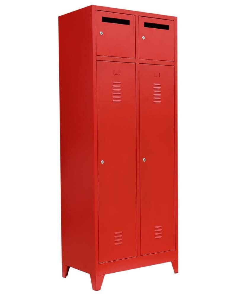 Lüllmann Feuerwehrschrank 2 Abteile 1800 x 600 x 500 mm in feuerrot Lüllmann Feuerwehrschrank 2 Abteile 1800 x 600 x 500 mm in feuerrot