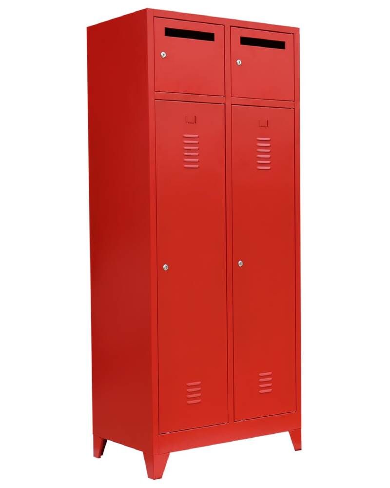 Lüllmann Feuerwehrschrank 2 Abteile 1800 x 800 x 500 mm RAL 3000 Feuerrot Produktbild Lüllmann Feuerwehrschrank 2 Abteile 1800 x 800 x 500 mm RAL 3000 Feuerrot bild 2