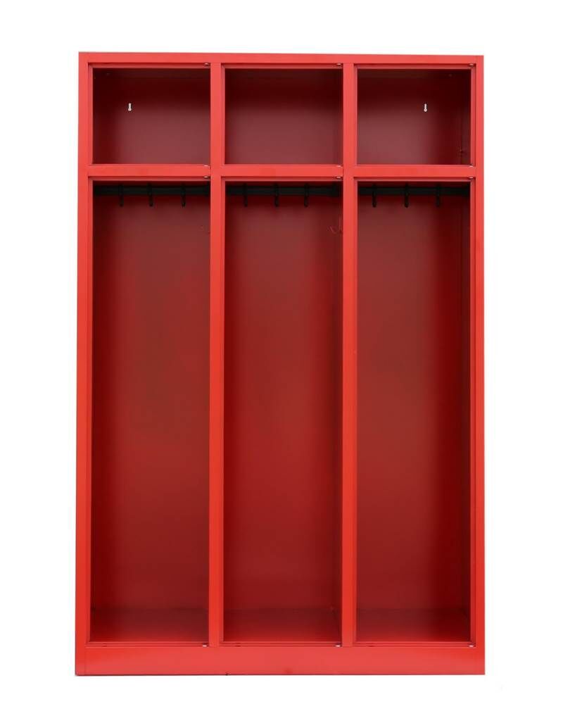 Lüllmann Feuerwehrschrank 3 Abteile 1800 x 1185 x 500 mm RAL 3000 Feuerrot Produktbild Lüllmann Feuerwehrschrank 3 Abteile 1800 x 1185 x 500 mm RAL 3000 Feuerrot