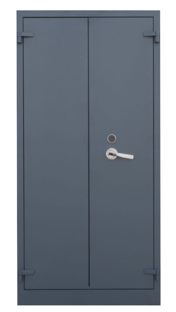 Lüllmann Flügeltürenschrank feuergeschützt 5 OH 1950 x 950 x 550 mm anthrazit Produktbild Lüllmann Flügeltürenschrank feuergeschützt 5 OH 1950 x 950 x 550 mm anthrazit