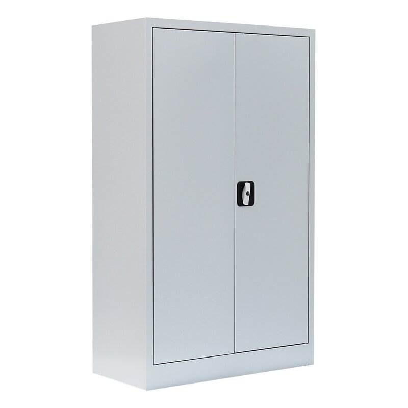 Lüllmann Flügeltürenschrank mit 2 Fachböden 1200 x 800 x 383 mm in lichtgrau Produktbild Lüllmann Flügeltürenschrank mit 2 Fachböden 1200 x 800 x 383 mm in lichtgrau
