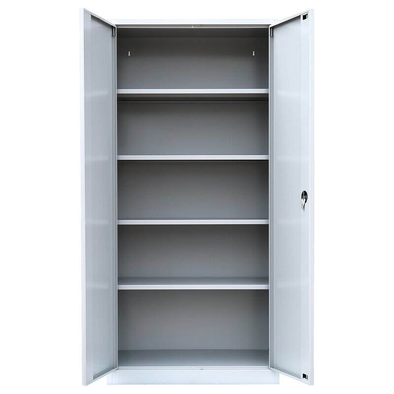Lüllmann Flügeltürenschrank mit 4 Fachböden 1950 x 925 x 500 mm in lichtgrau Lüllmann Flügeltürenschrank mit 4 Fachböden 1950 x 925 x 500 mm in lichtgrau