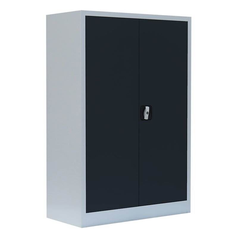 Lüllmann Flügeltürenschrank mit 2 Fachböden 1200 x 925 x 422 mm lichtgrau in anthrazit Produktbild Lüllmann Flügeltürenschrank mit 2 Fachböden 1200 x 925 x 422 mm lichtgrau in anthrazit