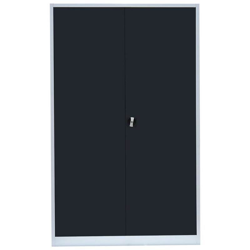 Lüllmann Flügeltürenschrank mit 4 Fachböden 1950 x 1200 x 422 mm lichtgrau mit anthrazit Produktbild Lüllmann Flügeltürenschrank mit 4 Fachböden 1950 x 1200 x 422 mm lichtgrau mit anthrazit bild 2