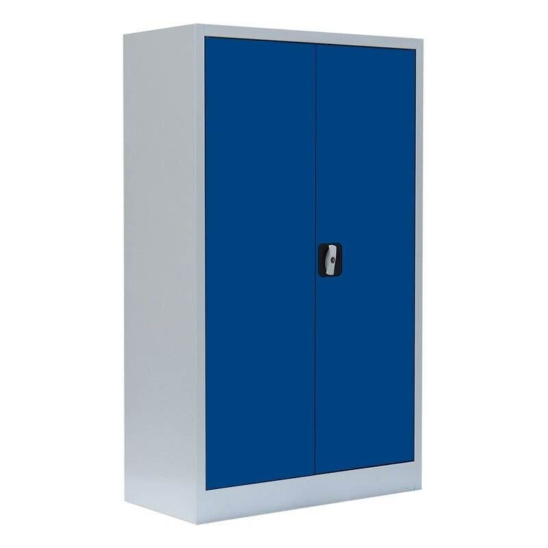 Lüllmann Flügeltürenschrank mit 2 Fachböden 1200 x 800 x 383 mm lichtgrau mit enzianblau Lüllmann Flügeltürenschrank mit 2 Fachböden 1200 x 800 x 383 mm lichtgrau mit enzianblau