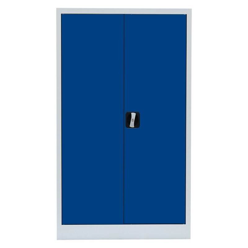 Lüllmann Flügeltürenschrank mit 2 Fachböden 1200 x 800 x 383 mm lichtgrau mit enzianblau Lüllmann Flügeltürenschrank mit 2 Fachböden 1200 x 800 x 383 mm lichtgrau mit enzianblau