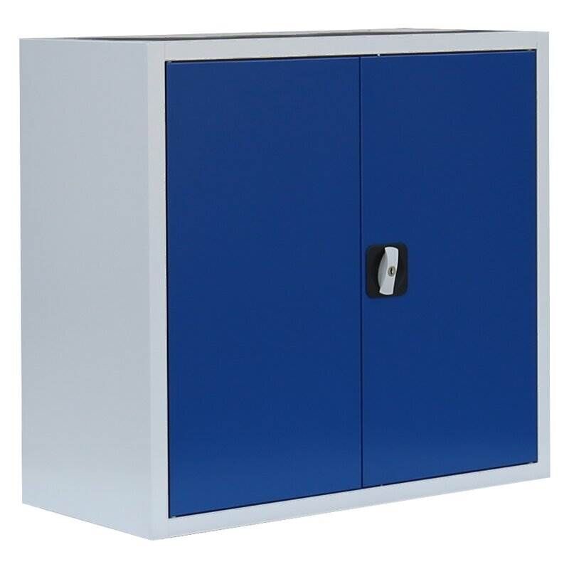 Lüllmann Flügeltürenschrank mit 1 Fachboden 750 x 800 x 383 mm lichtgrau mit enzianblau Produktbild Lüllmann Flügeltürenschrank mit 1 Fachboden 750 x 800 x 383 mm lichtgrau mit enzianblau