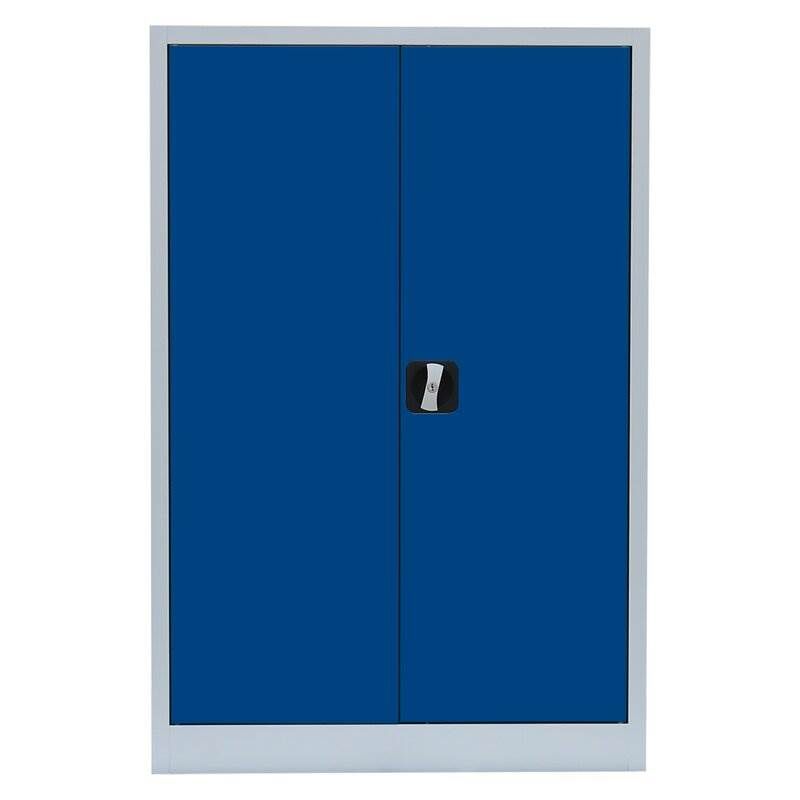 Lüllmann Flügeltürenschrank mit 2 Fachböden 1200 x 925 x 422 mm lichtgrau mit enzianblau Produktbild Lüllmann Flügeltürenschrank mit 2 Fachböden 1200 x 925 x 422 mm lichtgrau mit enzianblau bild 2