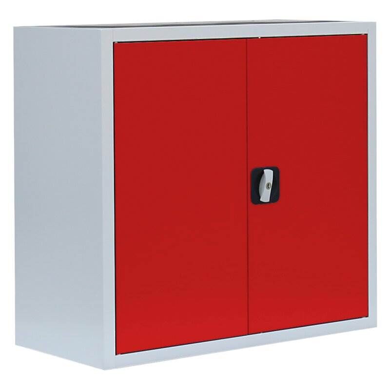Lüllmann Flügeltürenschrank mit 1 Fachboden 750 x 800 x 383 mm lichtgrau in feuerrot Produktbild Lüllmann Flügeltürenschrank mit 1 Fachboden 750 x 800 x 383 mm lichtgrau in feuerrot