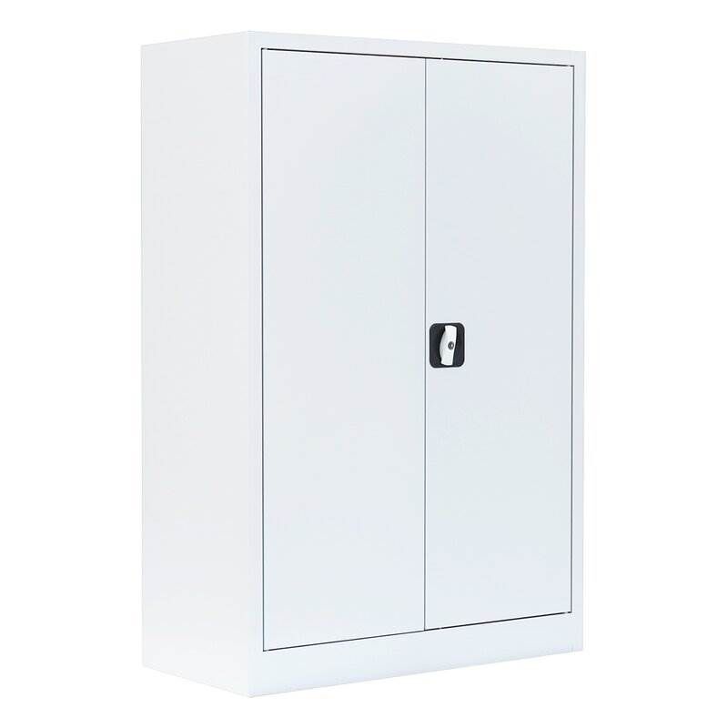 Lüllmann Flügeltürenschrank mit 2 Fachböden 1200 x 925 x 422 mm in signalweiß Produktbild Lüllmann Flügeltürenschrank mit 2 Fachböden 1200 x 925 x 422 mm in signalweiß