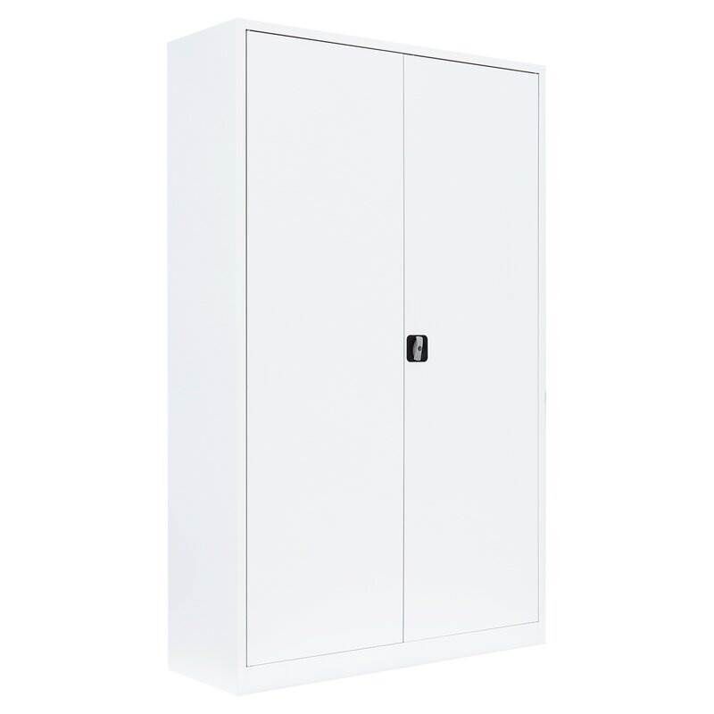 Lüllmann Flügeltürenschrank mit 4 Fachböden 1950 x 1200 x 600 mm in signalweiß Produktbild Lüllmann Flügeltürenschrank mit 4 Fachböden 1950 x 1200 x 600 mm in signalweiß