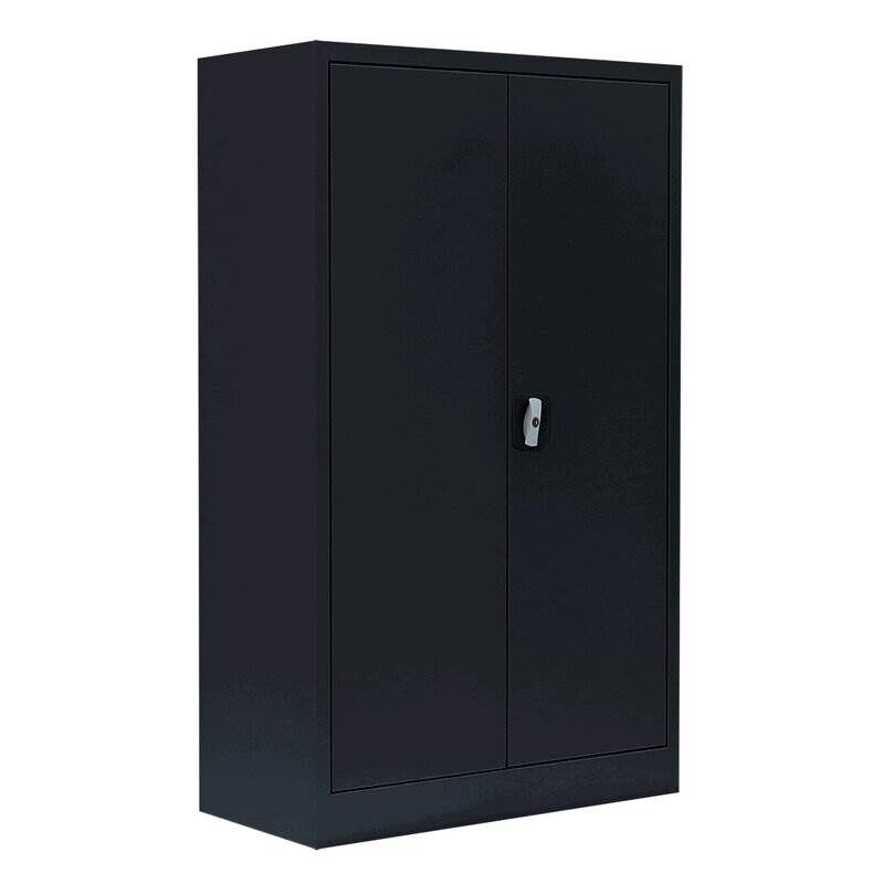Lüllmann Flügeltürenschrank mit 2 Fachböden 1200 x 800 x 383 mm in tiefschwarz Produktbild Lüllmann Flügeltürenschrank mit 2 Fachböden 1200 x 800 x 383 mm in tiefschwarz