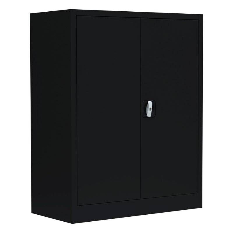 Lüllmann Flügeltürenschrank mit 2 Fachnäden 1000 x 800 x 383 mm in tief schwarz Produktbild Lüllmann Flügeltürenschrank mit 2 Fachnäden 1000 x 800 x 383 mm in tief schwarz