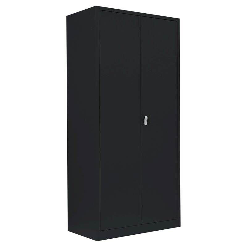 Lüllmann Flügeltürenschrank mit 4 Fachböden 1950 x 925 x 500 mm in tief schwarz Produktbild Lüllmann Flügeltürenschrank mit 4 Fachböden 1950 x 925 x 500 mm in tief schwarz