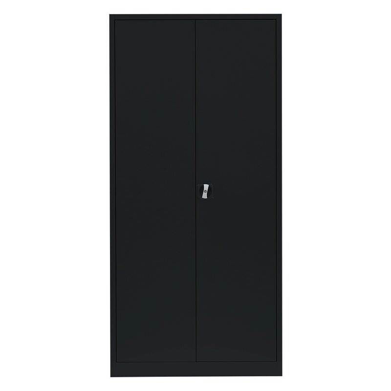 Lüllmann Flügeltürenschrank mit 4 Fachböden 1950 x 925 x 600 mm in tief schwarz Produktbild Lüllmann Flügeltürenschrank mit 4 Fachböden 1950 x 925 x 600 mm in tief schwarz