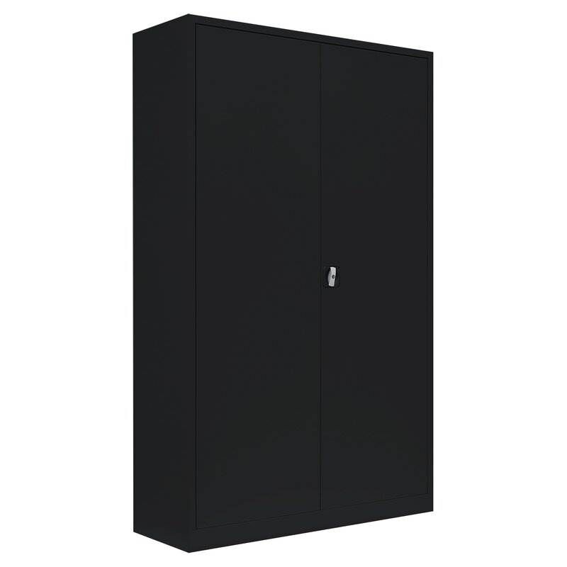 Lüllmann Flügeltürenschrank mit 4 Fachböden 1950 x 1200 x 422 mm in tief schwarz Produktbild Lüllmann Flügeltürenschrank mit 4 Fachböden 1950 x 1200 x 422 mm in tief schwarz