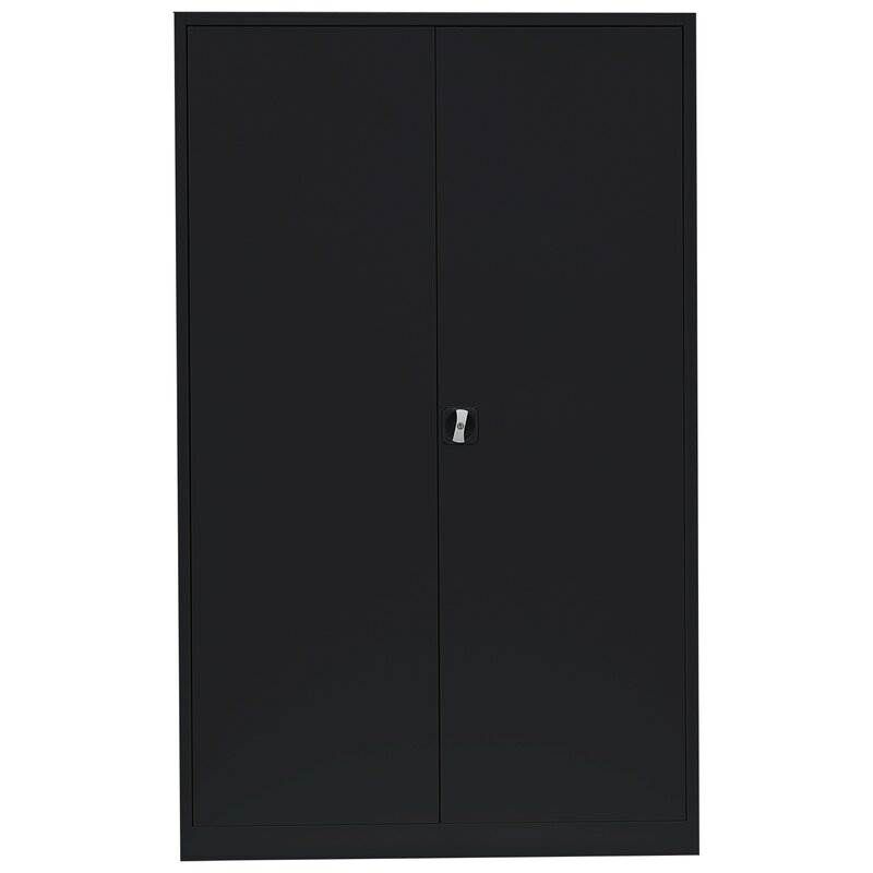 Lüllmann Flügeltürenschrank mit 4 Fachböden 1950 x 1200 x 422 mm in tief schwarz Produktbild Lüllmann Flügeltürenschrank mit 4 Fachböden 1950 x 1200 x 422 mm in tief schwarz bild 2