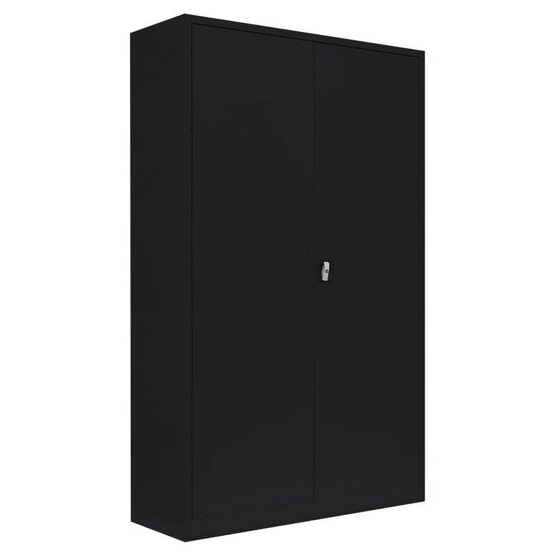 Lüllmann Flügeltürenschrank mit 4 Fachböden 1950 x 1200 x 600 mm in tiefschwarz Produktbild Lüllmann Flügeltürenschrank mit 4 Fachböden 1950 x 1200 x 600 mm in tiefschwarz