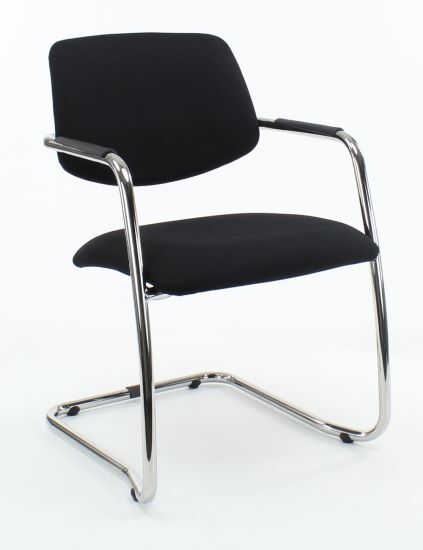 Produktbild Lüllmann Freischwinger mit Armlehnen chrom schwarz