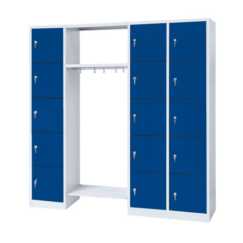 Lüllmann Garderobe 1 Abteil links 2 Abteile rechts 5 Fächer 1800 x 1915 x 500 mm Produktbild Lüllmann Garderobe 1 Abteil links 2 Abteile rechts 5 Fächer 1800 x 1915 x 500 mm