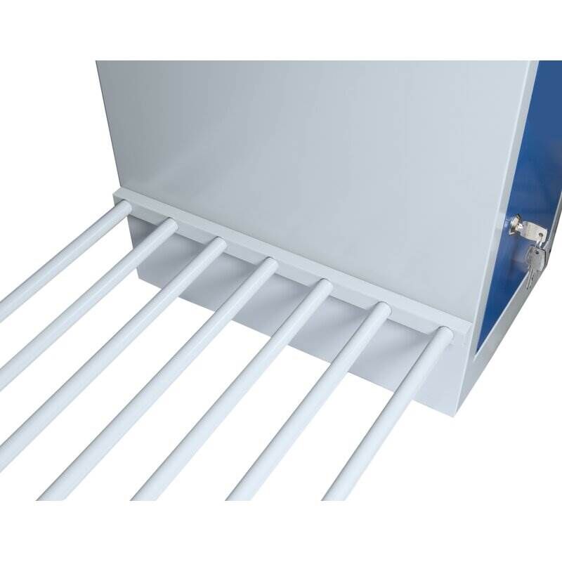 Lüllmann Garderobe 1 Abteil rechts 5 Fächer 1800 x 1115 x 500 mm lichtgrau mit enzianblau Produktbild Lüllmann Garderobe 1 Abteil rechts 5 Fächer 1800 x 1115 x 500 mm lichtgrau mit enzianblau bild 3