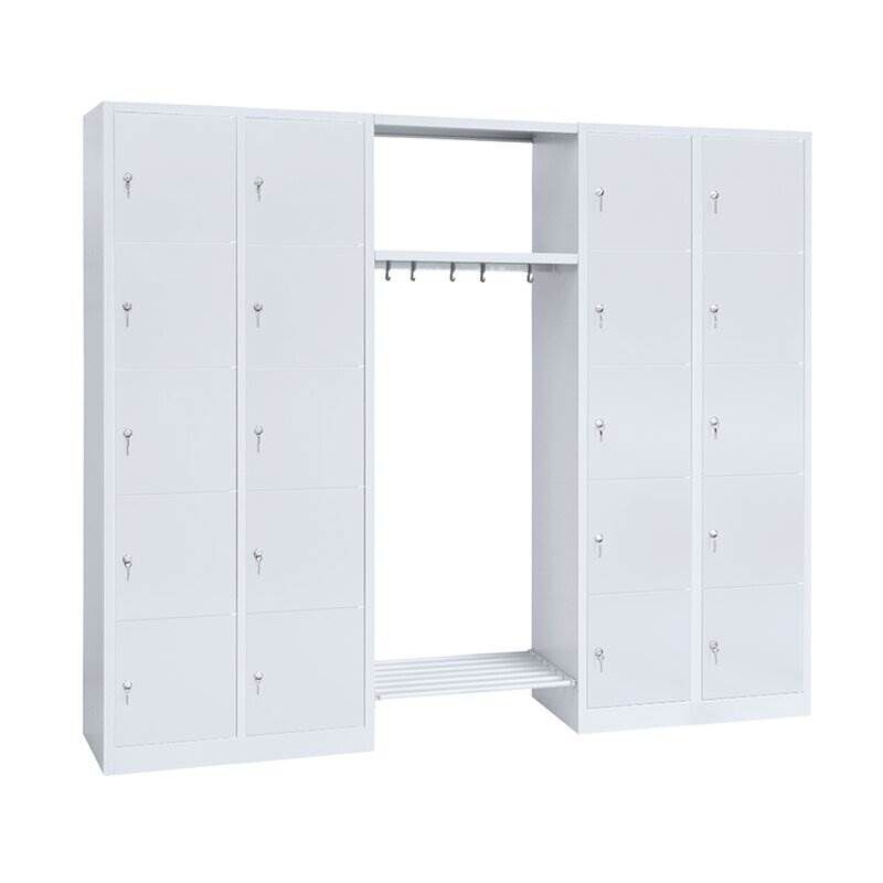 Lüllmann Garderobe 2 Abteile links 2 Abteile rechts je 5 Fächer 1800 x 2400 x 500 mm Produktbild Lüllmann Garderobe 2 Abteile links 2 Abteile rechts je 5 Fächer 1800 x 2400 x 500 mm
