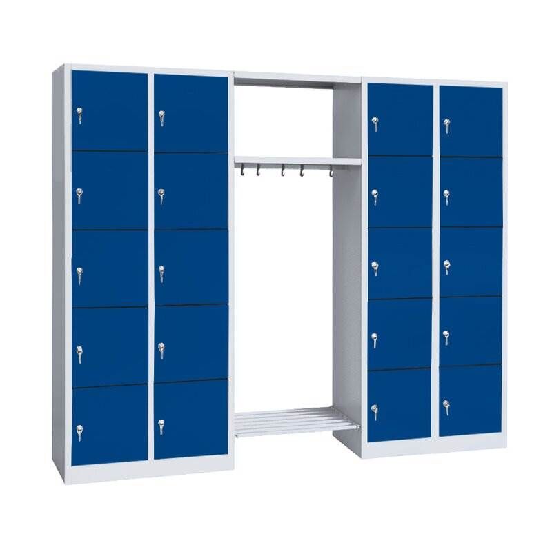 Lüllmann Garderobe 2 Abteile links 2 Abteile rechts 5 Fächer 1800 x 2400 x 500 mm Produktbild Lüllmann Garderobe 2 Abteile links 2 Abteile rechts 5 Fächer 1800 x 2400 x 500 mm