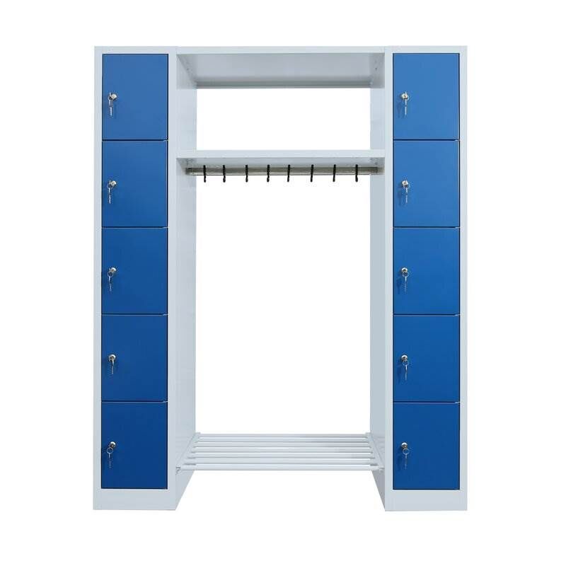 Lüllmann Garderobe 2 Abteile je 5 Fächer rechts und links 1800 x 1430 x 500 mm Produktbild Lüllmann Garderobe 2 Abteile je 5 Fächer rechts und links 1800 x 1430 x 500 mm