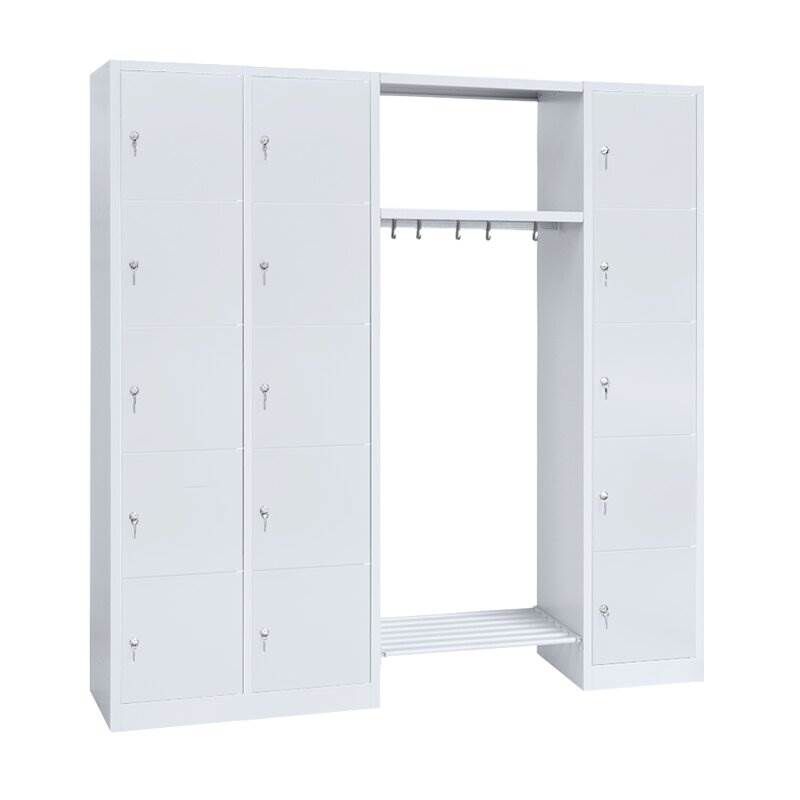 Lüllmann Garderobe 2 Abteile links 1 Abteil rechts je 5 Fächer 1800 x 1915 x 500 mm Produktbild Lüllmann Garderobe 2 Abteile links 1 Abteil rechts je 5 Fächer 1800 x 1915 x 500 mm