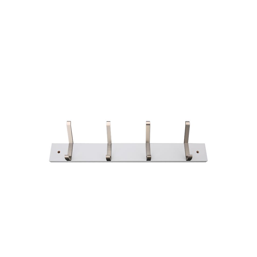 Produktbild Garderobenleiste, Wandgarderobe 600 mm, 4 Haken, weiß/alu bild 2