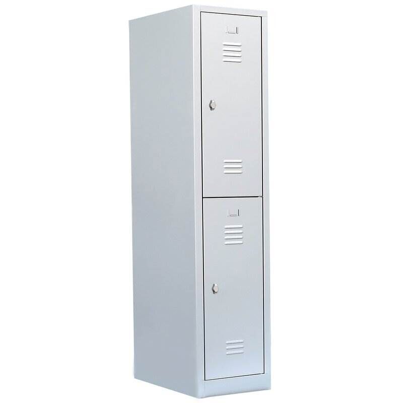 Lüllmann Garderobenschrank 1 Abteil doppelstöckig 1800 x 415 x 500 mm in lichtgrau Produktbild Lüllmann Garderobenschrank 1 Abteil doppelstöckig 1800 x 415 x 500 mm in lichtgrau
