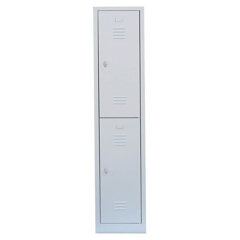 Lüllmann Garderobenschrank 1 Abteil doppelstöckig 1800 x 415 x 500 mm in lichtgrau Produktbild Lüllmann Garderobenschrank 1 Abteil doppelstöckig 1800 x 415 x 500 mm in lichtgrau bild 2