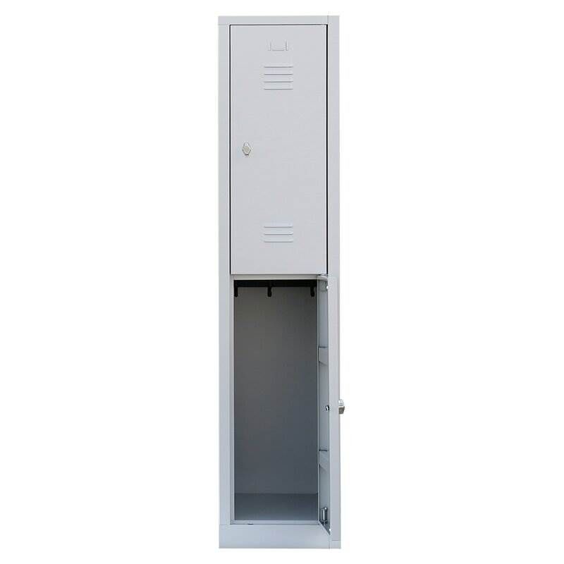 Lüllmann Garderobenschrank 1 Abteil doppelstöckig 1800 x 415 x 500 mm in lichtgrau Produktbild Lüllmann Garderobenschrank 1 Abteil doppelstöckig 1800 x 415 x 500 mm in lichtgrau bild 3