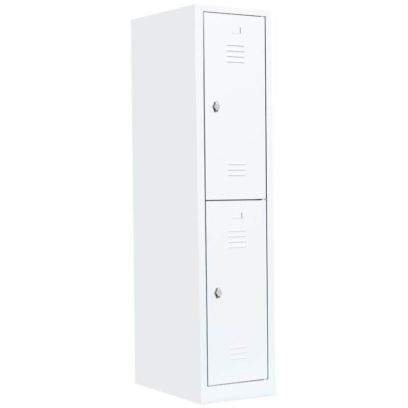 Lüllmann Garderobenschrank 1 Abteil doppelstöckig 1800 x 415 x 500 mm signalweiß Produktbild Lüllmann Garderobenschrank 1 Abteil doppelstöckig 1800 x 415 x 500 mm signalweiß
