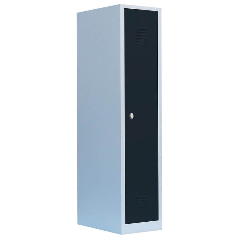 Lüllmann Garderobenschrank 1 Abteil 1800 x 415 x 500 mm lichtgrau mit anthrazit Produktbild Lüllmann Garderobenschrank 1 Abteil 1800 x 415 x 500 mm lichtgrau mit anthrazit