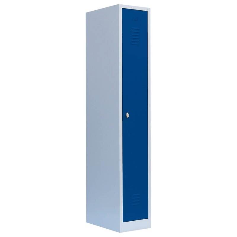Lüllmann Garderobenschrank 1800 x 315 x 500 mm lichtgrau mit enzianblau Produktbild Lüllmann Garderobenschrank 1800 x 315 x 500 mm lichtgrau mit enzianblau