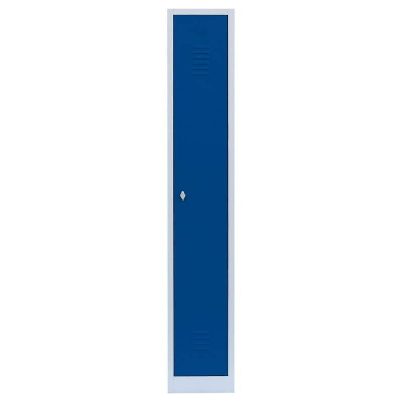 Lüllmann Garderobenschrank 1800 x 315 x 500 mm lichtgrau mit enzianblau Produktbild Lüllmann Garderobenschrank 1800 x 315 x 500 mm lichtgrau mit enzianblau bild 2