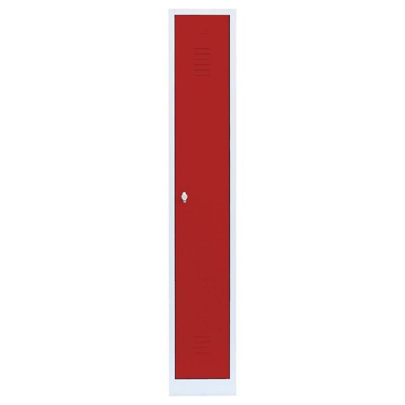 Lüllmann Garderobenschrank 1800 x 315 x 500 mm lichtgrau mit feuerrot Produktbild Lüllmann Garderobenschrank 1800 x 315 x 500 mm lichtgrau mit feuerrot