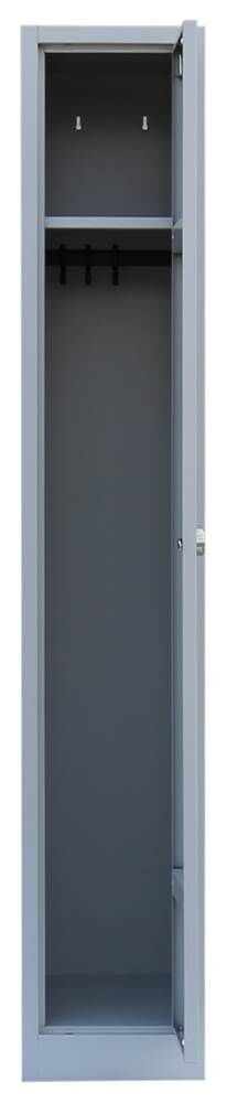Lüllmann Garderobenschrank 1 Abteil 1800 x 415 x 500 mm lichtgrau mit feuerrot Produktbild Lüllmann Garderobenschrank 1 Abteil 1800 x 415 x 500 mm lichtgrau mit feuerrot bild 3