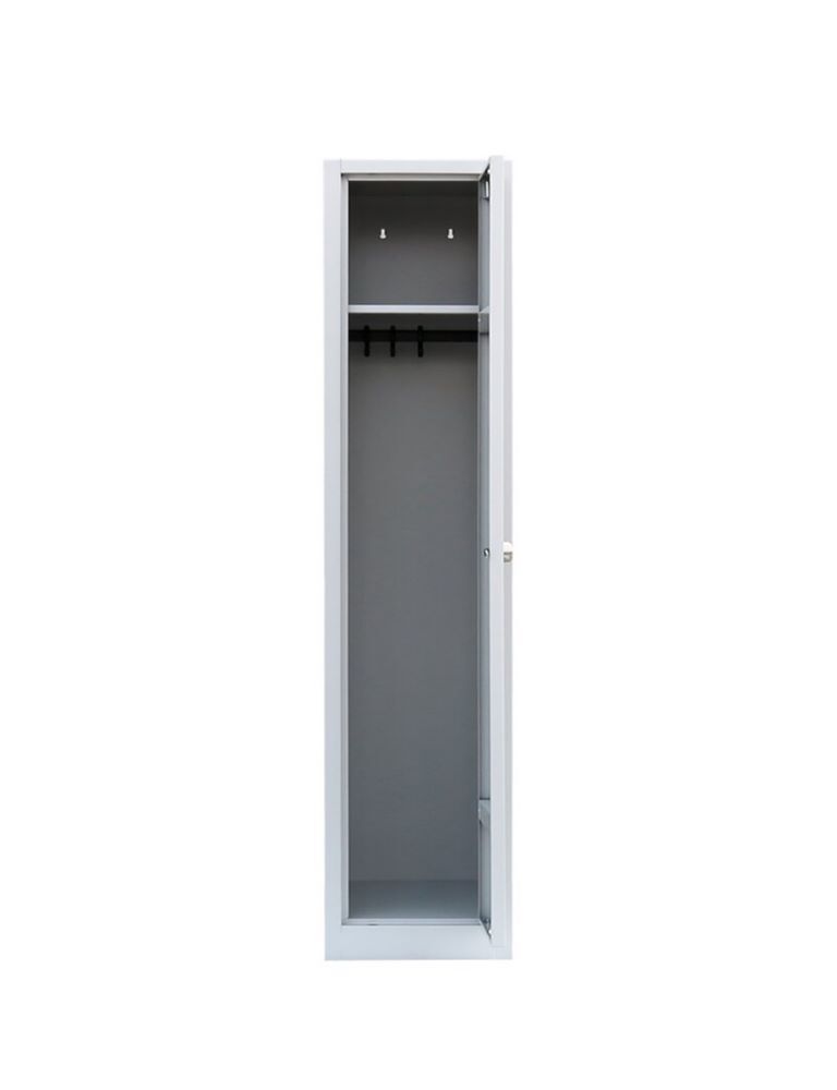 Lüllmann Garderobenschrank 1 Abteil S/W Trennung 1800 x 415 x 500 mm signalweiß Produktbild Lüllmann Garderobenschrank 1 Abteil S/W Trennung 1800 x 415 x 500 mm signalweiß bild 2