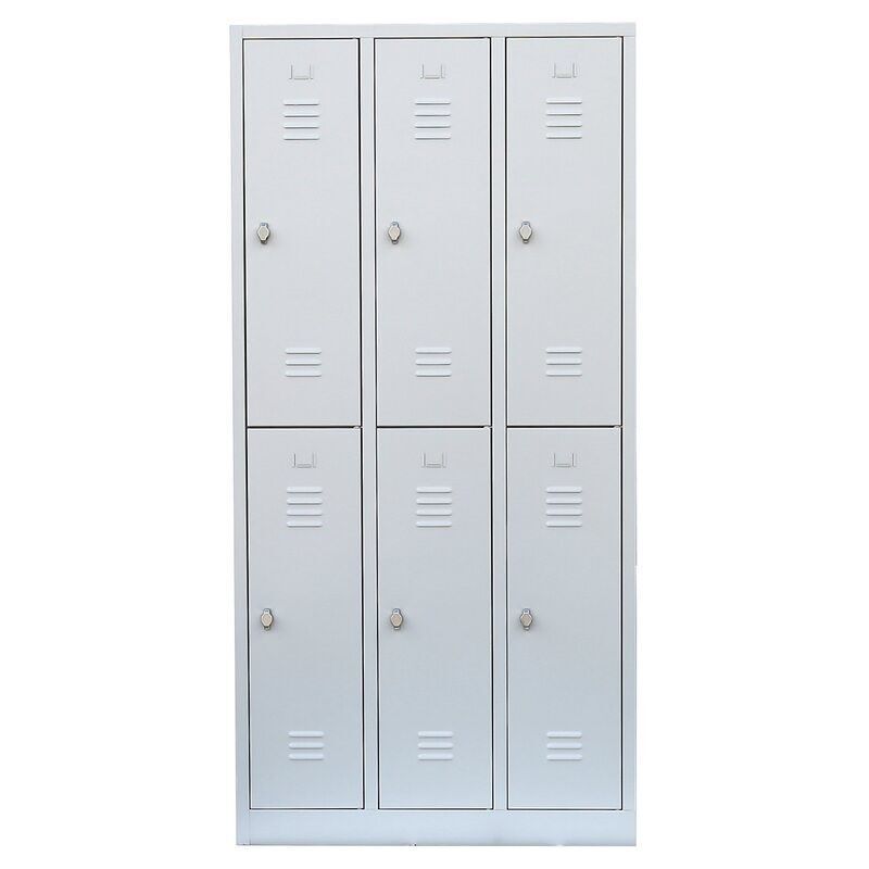 Lüllmann XL Garderobenschrank doppelstöckig 1950 x 885 x 500 mm lichtgrau Produktbild Lüllmann XL Garderobenschrank doppelstöckig 1950 x 885 x 500 mm lichtgrau