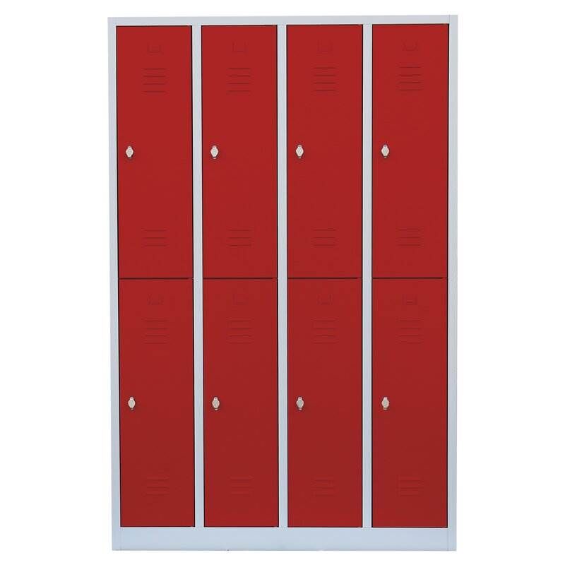 Lüllmann Garderobenschrank 4 Abteile doppelstöckig 1800 x 1170 x 500 mm Produktbild Lüllmann Garderobenschrank 4 Abteile doppelstöckig 1800 x 1170 x 500 mm bild 2