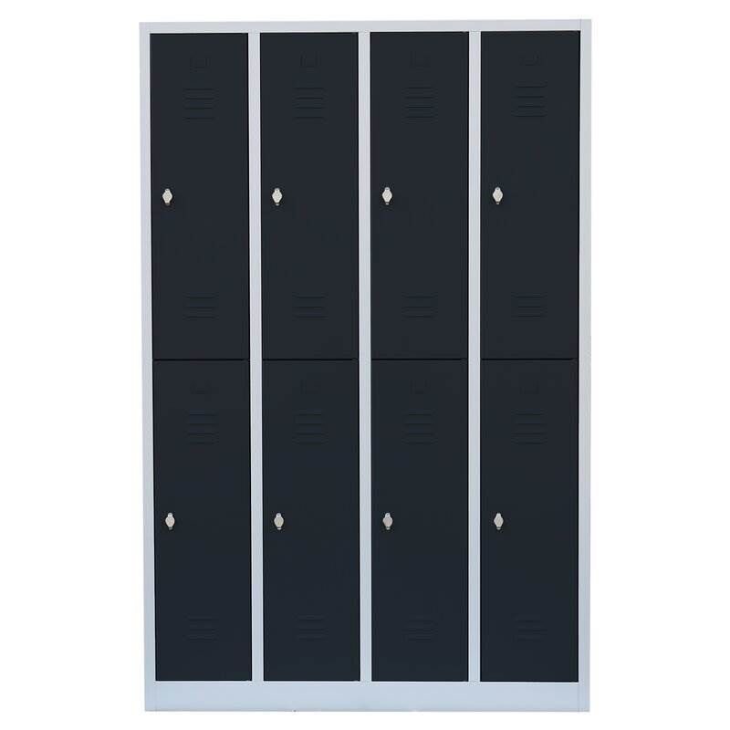 Lüllmann Garderobenschrank 4 Abteile doppelstöckig 1800 x 1170 x 500 mm Produktbild Lüllmann Garderobenschrank 4 Abteile doppelstöckig 1800 x 1170 x 500 mm