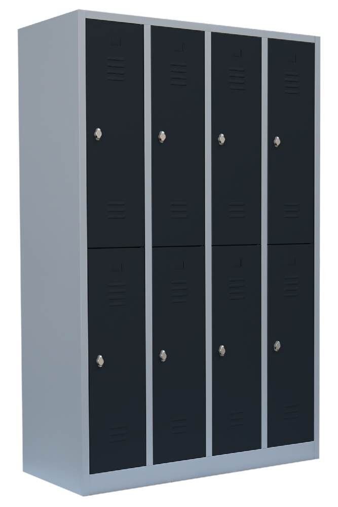 Lüllmann Garderobenschrank 4 Abteile doppelstöckig 1800 x 1170 x 500 mm Produktbild Lüllmann Garderobenschrank 4 Abteile doppelstöckig 1800 x 1170 x 500 mm bild 2