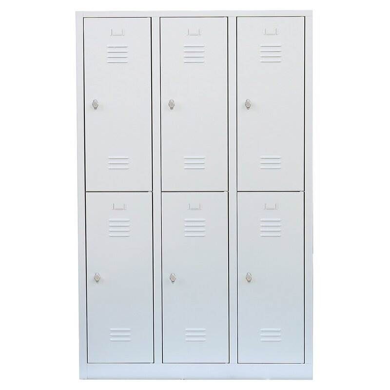 Lüllmann Garderobenschrank doppelstöckig 1800 x 1185 x 500 mm lichtgrau Produktbild Lüllmann Garderobenschrank doppelstöckig 1800 x 1185 x 500 mm lichtgrau