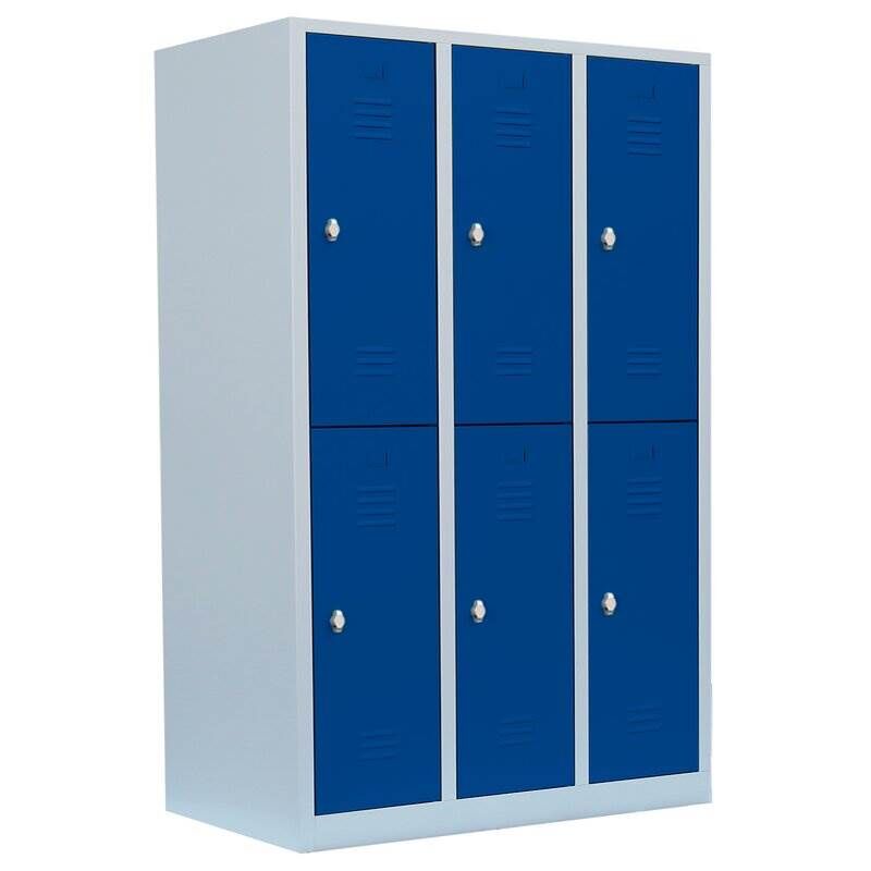 Lüllmann Garderobenschrank 3 Abteile 1800 x 1185 x 500 mm doppelstöckig Produktbild Lüllmann Garderobenschrank 3 Abteile 1800 x 1185 x 500 mm doppelstöckig