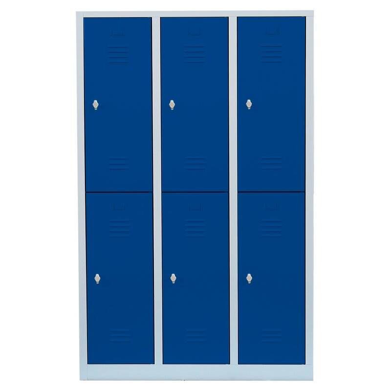 Lüllmann Garderobenschrank 3 Abteile doppelstöckig 1800 x 1185 x 500 mm Produktbild Lüllmann Garderobenschrank 3 Abteile doppelstöckig 1800 x 1185 x 500 mm bild 2
